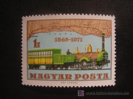 Sellos: HUNGRIA N&ordm; YVERT 2170*** A&Ntilde;O 1971. 125 ANIVERSARIO DEL FERROCARRIL