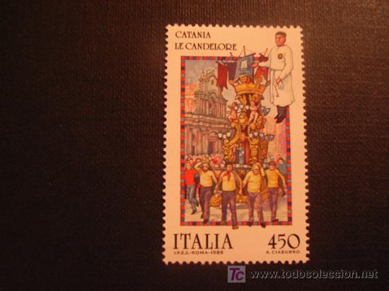 Selos: ITALIA, N&ordm; YVERT 1692*** A&Ntilde;O 1986. FOLKLORE. EL CANDELORE DE CATANIA