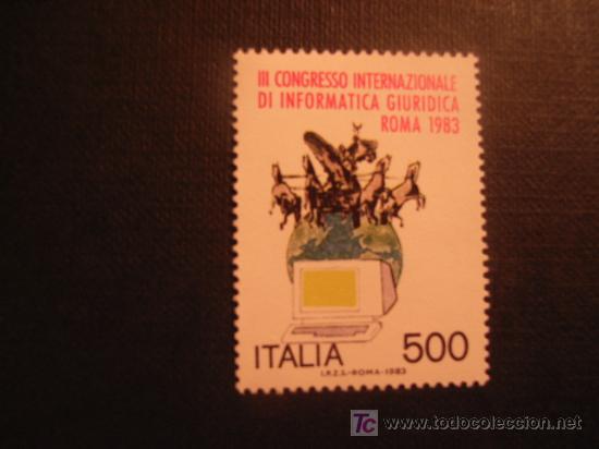 Sellos: ITALIA, N&ordm; YVERT 1577*** A&Ntilde;O 1983.  3&ordm; CONGRESO DE INFORMATICA JURIDICA