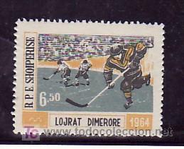 Sellos: ALBANIA  669 SIN CHARNELA, DEPORTE, HOCKEY, JUEGOS OLIMPICOS DE INVIERNO EN INNSBRUCK,