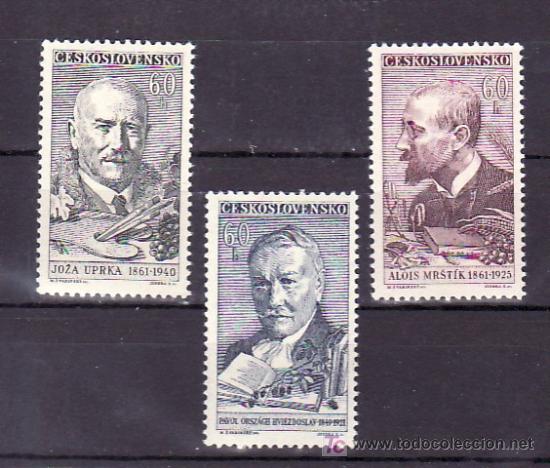 Timbres: CHECOSLOVAQUIA 1140/2 SIN CHARNELA, ANIVERSARIOS, PINTOR, LITERATURA, ESCRITOR,
