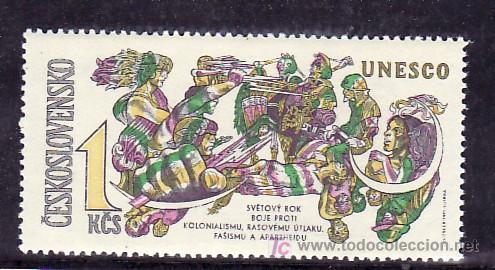 Timbres: CHECOSLOVAQUIA 1841 SIN CHARNELA, U.N.E.S.C.O., A&Ntilde;O INTERNACIONAL LUCHA RACISMO Y DISCRIMINACION RAC