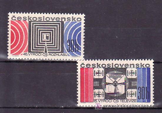 Timbres: CHECOSLOVAQUIA 1629/30 SIN CHARNELA, 45&ordm; ANIVERSARIO DE LA RADIO Y 15&ordm; ANIVERSARIO DE LA TELEVISION
