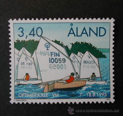 Sellos: ALAND 1995 CAMPEONATO DEL MUNDO DE VELA - DEPORTES - Yvert N&ordm; 104