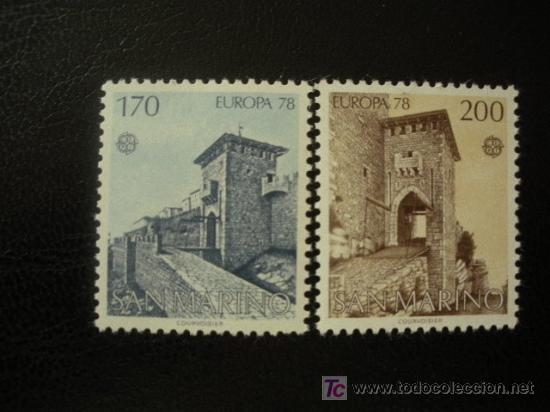 Sellos: San Marino 1978  Ivert 955/6 *** Europa - Monumentos