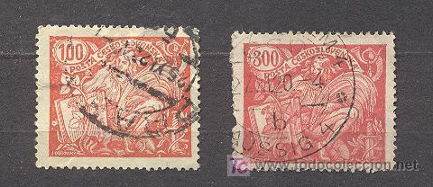 Sellos: CHECOSLOVAKIA, LOTE DE 2 SELLOS - Foto 1