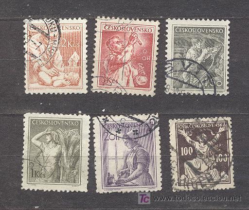 Sellos: CHECOSLOVAKIA, LOTE DE 6 SELLOS - Foto 1