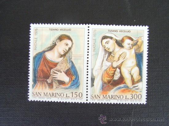 Selos: SAN MARINO N&ordm; YVERT 928/9*** A&Ntilde;O 1976. NAVIDAD.CUADROS DE TIZIANO