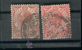 Sellos: LOTE. DOS SELLOS. GIBRALTAR. - Foto 1