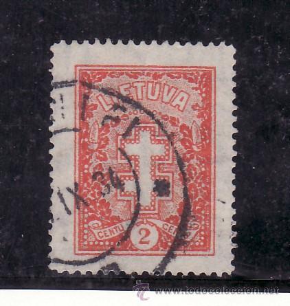Sellos: lituania 335 usada, cruz de lorena - Foto 1