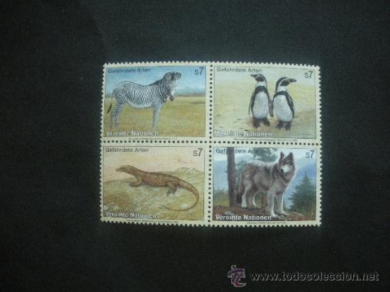 Stamps: Naciones Unidas Viena 1993 Ivert 159/62 *** Animales en Peligro de Extinci&oacute;n (I) - Fauna