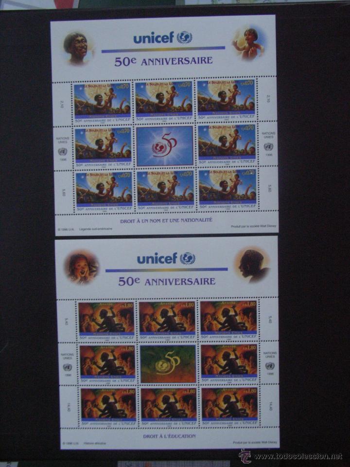 Sellos: NACIONES UNIDAS GINEBRA, N&ordm; YVERT 321/2 MINIPLIEGOS*** A&Ntilde;O 1996. 50 ANIV. UNICEF. CUENTOS