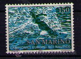 Sellos: SAN MARINO 1979 - DEPORTES - SKI NAUTICO - YVERT N&ordm; 980