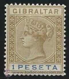Sellos: GIBRALTAR YVERT N&ordm; 28 * - Foto 1