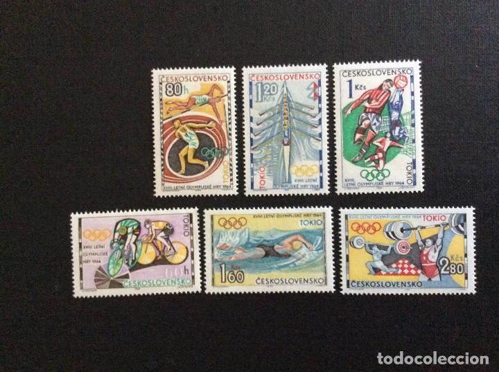 Timbres: CHECOSLOVAQUIA N&ordm; YVERT 1354/9*** A&Ntilde;O 1964. JUEGOS OLIMPICOS DE TOKYO