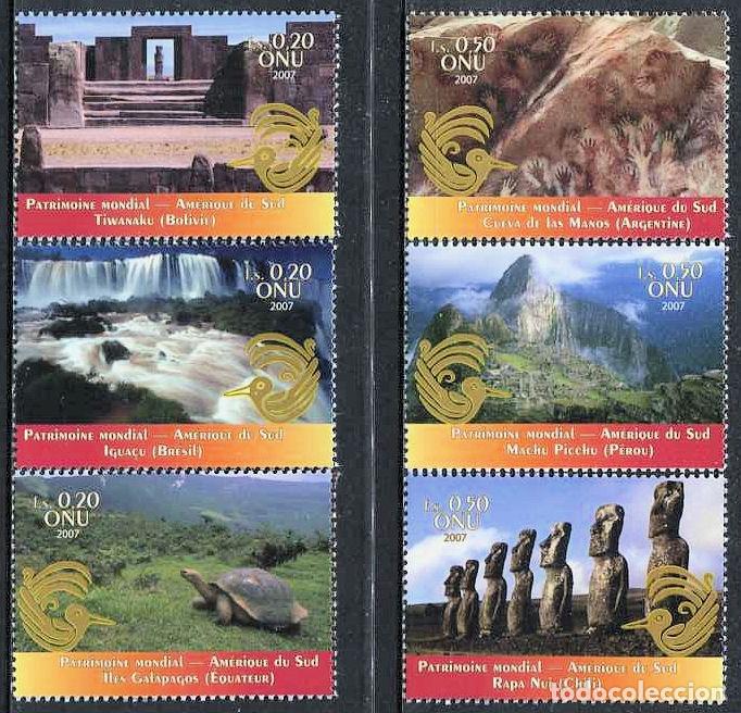 Sellos: NACIONES UNIDAS (SEDE GINEBRA) - PATRIMONIO MUNDIAL / SUDAMERICA (2007) **