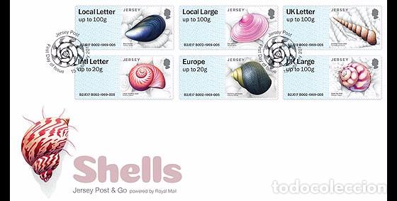 Sellos: Jersey 2017 - Post & Go - Shells FDC - First day cover - Foto 1