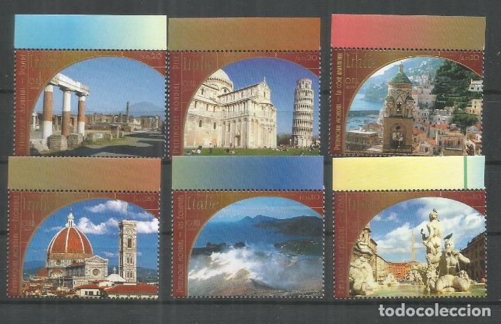 Sellos: NACIONES UNIDAS UNO ONU GINEBRA MONUMENTOS ITALIA PATRIMONIO UNESCO PISA POMPEYA ROMA FLORENCIA