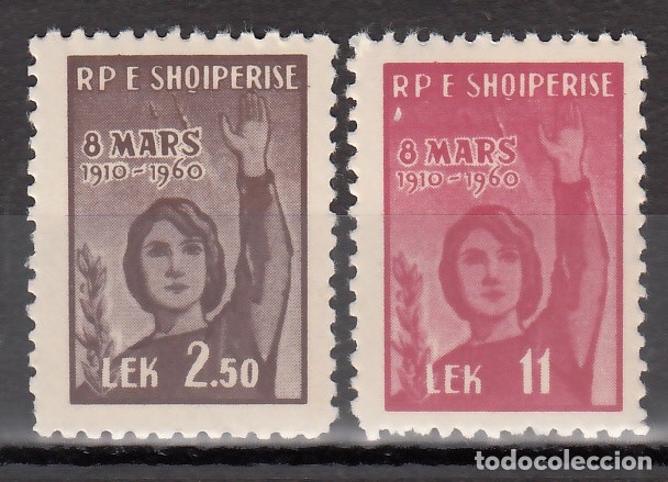 Stamps: ABANIA, 1960  YVERT N&ordm; 516 / 517 /**/, 50 aniversario del D&iacute;a Internacional de la Mujer