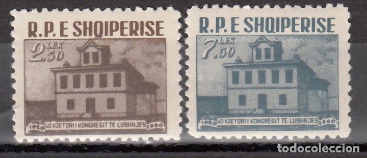 Stamps: ABANIA, 1960 YVERT N&ordm; 518 / 519  /**/, 40 aniversario del Congreso de Lushnje