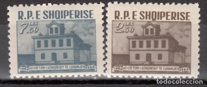 Stamps: ABANIA, 1960 YVERT N&ordm; 518 / 519 /**/, 40 aniversario del Congreso de Lushnje