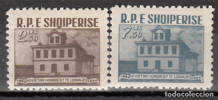 Stamps: ABANIA, 1960 YVERT N&ordm; 518 / 519 /**/, 40 aniversario del Congreso de Lushnje