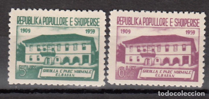 Stamps: ABANIA,1960 YVERT N&ordm; 532 / 533 /**/,  50 aniversario de la primera escuela regular en Elbasan