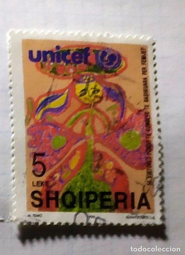 Sellos: ALBANIA SHQIPERIA AYUDA UNICEF TEMATICA DIBUJO NI&Ntilde;OS