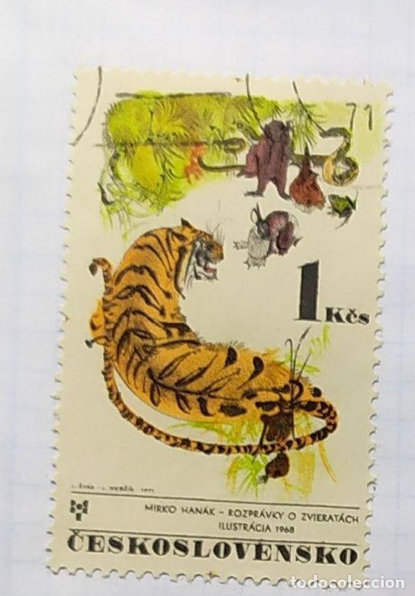 Briefmarken: CHECOSLOVAQUIA CESKOSLOVENSKO ANIMALS ANIMALES TIGRE ENFADADO