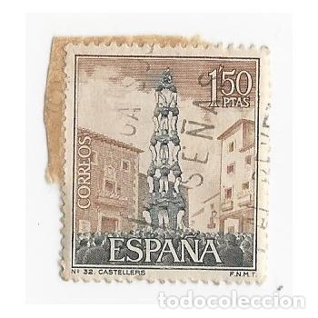 Stamps: SELLO ESPA&Ntilde;A CASTELLERS 1,50 PESETAS