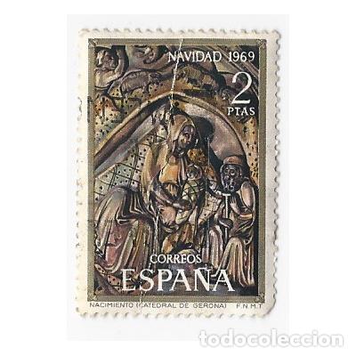Selos: SELLO ESPA&Ntilde;A NAVIDAD 1969 NACIMIENTO CATEDRAL DE GERONA 2 PESETAS