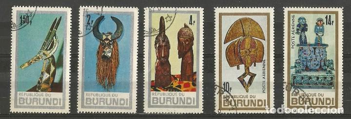 Sellos: BURUNDI - LOTE DE 5 SELLOS ARTE AFRICANO NUEVOS CON ADHESIVOS PERO ESTAMPILLADOS