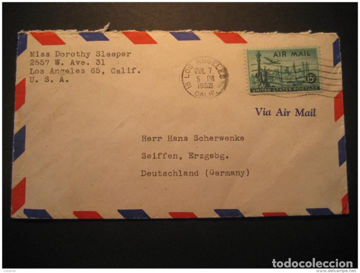 Los Angeles 1952 To Seiffen Ddr Germany Stamp O Buy Other Stamps Of Europe At Todocoleccion