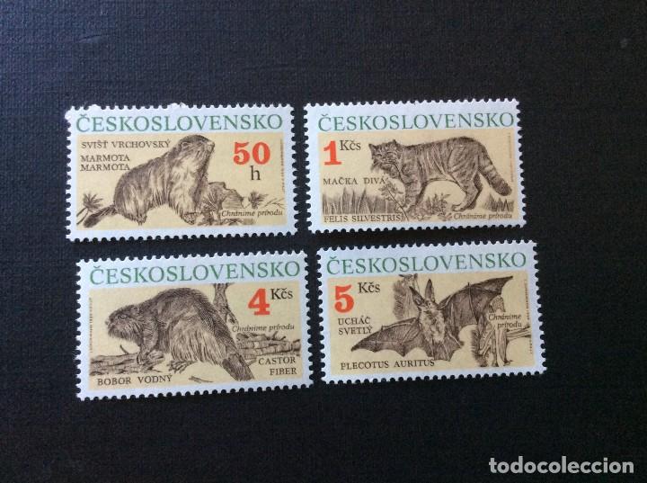 Stamps: CHECOSLOVAQUIA N&ordm; YVERT 2863/6*** A&Ntilde;O 1990. FAUNA. ANIMALES EN PELIGRO DE EXTINCION