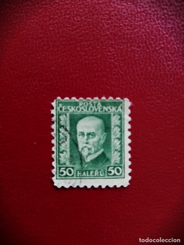 Selos: CHECOSLOVAQUIA - VALOR FACIAL 50 HALERU - A&Ntilde;O 1925 - PRESIDENTE: TOMAS GARRIGUE MASARKY -