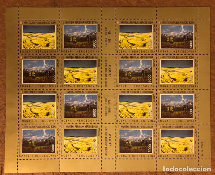 Stamps: SELLOS HOJA BOSNIA Y HERZEGOVINA (1991) GABRIJEL JURKIC.