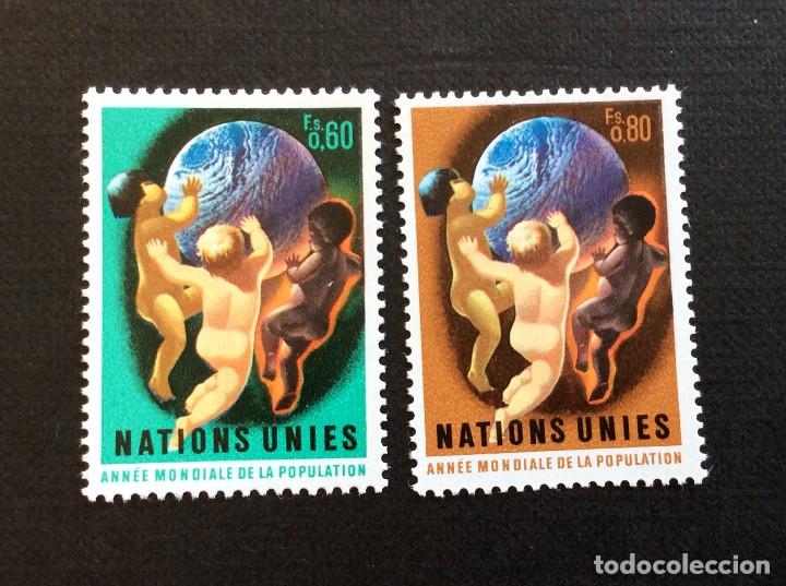 Sellos: NACIONES UNIDAS GINEBRA N&ordm; YVERT 43/4*** A&Ntilde;O 1974. A&Ntilde;O MUNDIAL DE LAPOBLACION