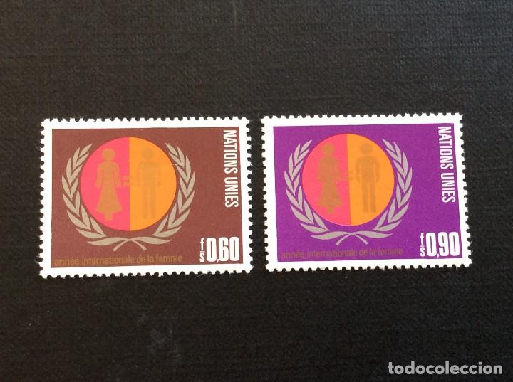 Sellos: NACIONES UNIDAS GINEBRA N&ordm; YVERT 48/9*** A&Ntilde;O 1975. A&Ntilde;O INTERNACIONAL DE LA MUJER