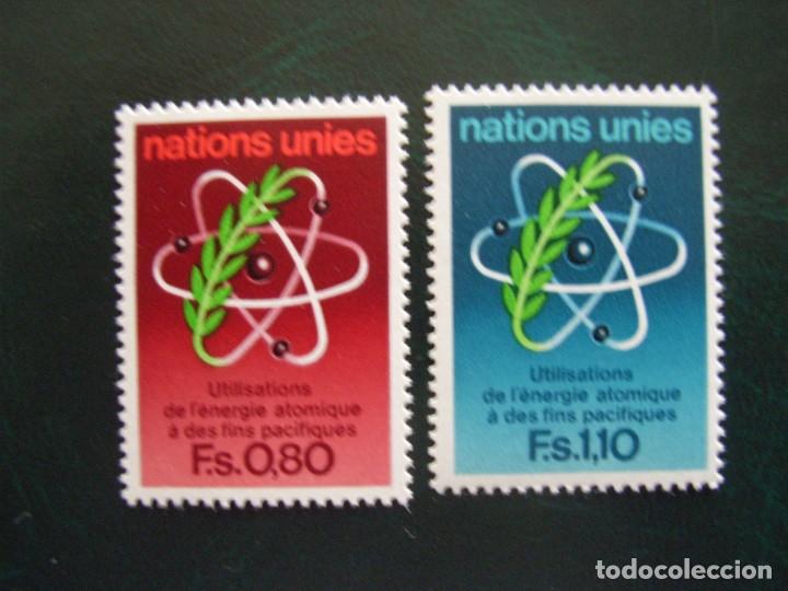 Sellos: NACIONES UNIDAS GINEBRA N&ordm; YVERT 70/1*** A&Ntilde;O 1977 .UTILIZACION ENERGIA ATOMICA PARA FINES PACIFICOS