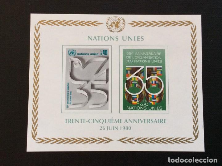 Sellos: NACIONES UNIDAS GINEBRA N&ordm; YVERT HB 2*** A&Ntilde;O 1980. 35 ANIVERSARIO DE LA ONU