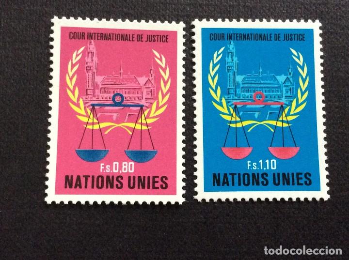 Sellos: NACIONES UNIDAS GINEBRA N&ordm; YVERT 86/7*** A&Ntilde;O 1979. CORTE INTERNACIONAL DE JUSTICIA DE LA HAYA