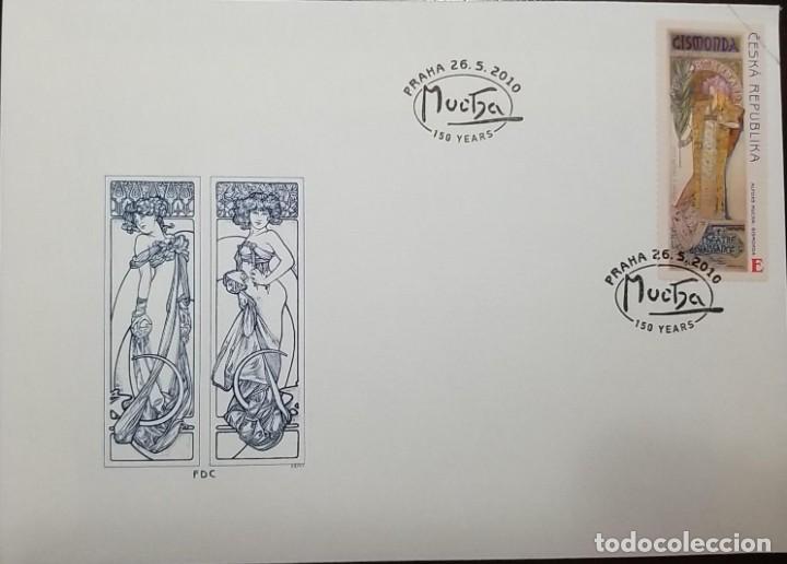 Sellos: O) 2010 REP&Uacute;BLICA CHECA, MUESTRA, ALFONS MUCHA SARAH, GISMONDA, RENACIMIENTO DEL TEATRO, IMAGEN - IL