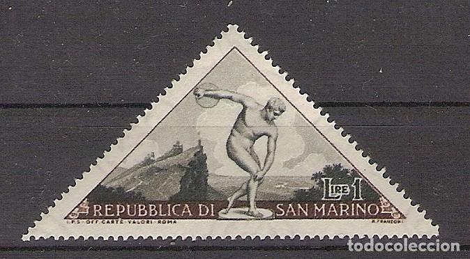 Briefmarken: SAN MARINO 1953 - LANZAMIENTO DE DISCO - YVERT 365 **