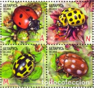 Francobolli: BIELORRUSIA 2015 FAUNA. Insectos Mariquitas.