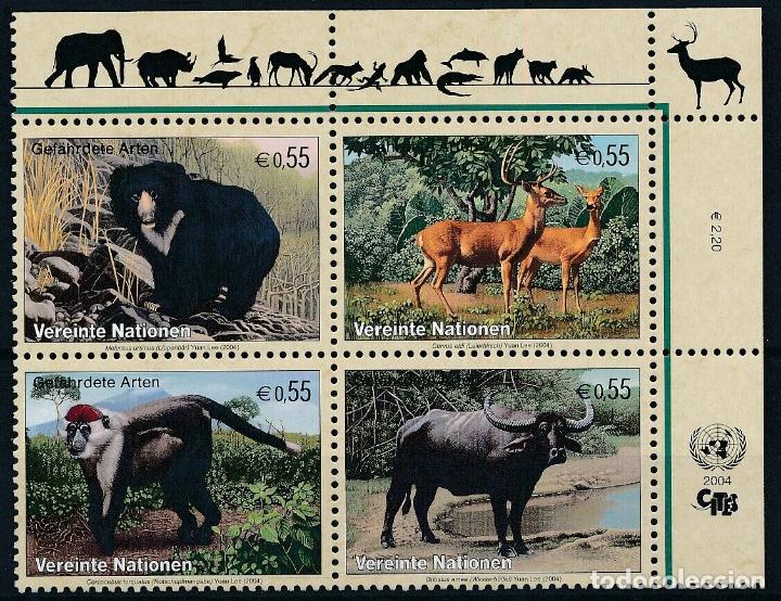 Briefmarken: Naciones Unidas Viena 2004 Ivert 418/21 *** Protecci&oacute;n Naturaleza - Especies Peligro Extinci&oacute;n