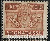 Sellos: SAN MARINO TASAS YVERT 64, NUEVO CON GOMA Y CHARNELA