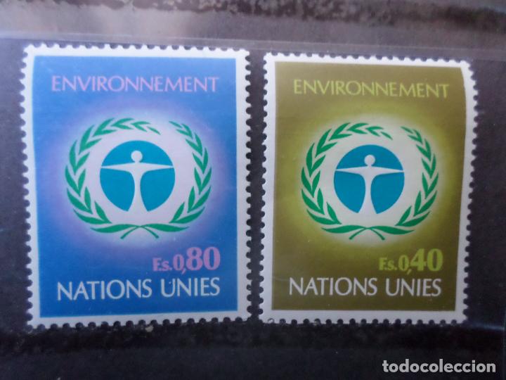 Sellos: .naciones unidas, ginebra, 1972, conferencia de naciones unidas sobre medio ambiente, Yvert 25/26