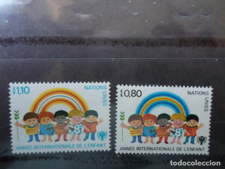 Sellos: .naciones unidas, ginebra, 1979, a&ntilde;o internacional de la infancia, Yvert 83/4