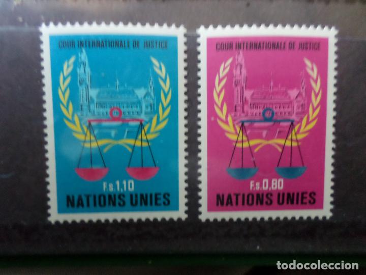 Sellos: .naciones unidas, ginebra, 1979, corte internacional de justicia de la haya, Yvert 86/7