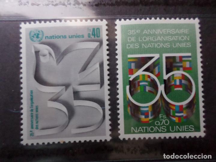 Sellos: .naciones unidas, ginebra, 1980, 35 aniversario de la ONU, Yvert 92/3